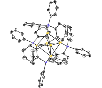 A Hexanuclear Gold Cluster Supported by Three-Center-Two-Electron Bonds and Aurophilic Interactions