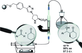 A solid-supported organocatalyst for continuous-flow enantioselective Aldol reactions