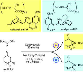 Asymmetric catalytic aziridination of cyclic enones