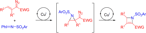 Copper(I)-catalyzed [3+1] cycloaddition of alkenyldiazoacetates and iminoiodinanes: Easy access to substituted 2-azetines