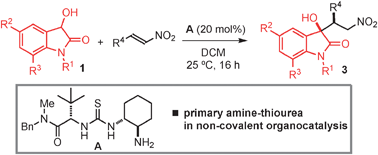 Dioxindole in asymmetric catalytic synthesis: direct access to 3-substituted 3-hydroxy-2-oxindoles via 1,4-additions to nitroalkenes