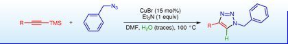 Direct copper(I)-catalyzed cycloaddition of organic azides with TMS-protected alkynes