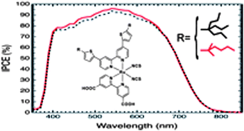 Effect of bulky groups in ruthenium heteroleptic sensitizers on dye sensitized solar cell performance