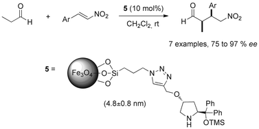Functionalization of Fe3O4 magnetic nanoparticles for organocatalytic Michael reactions
