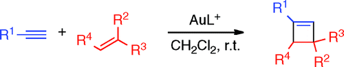Gold(I)-catalyzed intermolecular [2+2] cycloaddition of alkynes with alkenes