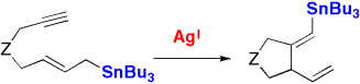 Intramolecular carbostannylation of alkynes catalyzed by silver(I)
