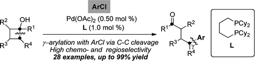 Ligand-accelerated Pd-catalyzed ketone ?-arylation via C-C cleavage with aryl chlorides