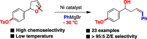 Ni-Catalyzed Stereoselective Arylation of Inert C–O bonds at Low Temperatures