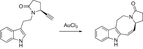 Synthesis of the tetracyclic core skeleton of the lundurines by a gold-catalyzed cyclization