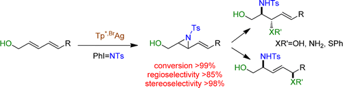 Chemo-, Regio-, and Stereoselective Silver-Catalyzed Aziridination of dienes: Scope, Mechanistic Studies, and Ring-Opening Reactions