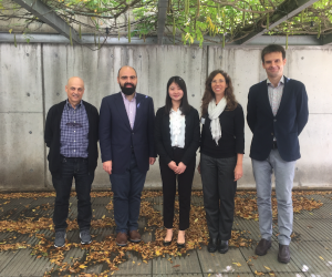 Dr. Shi with her supervisor, Prof. Antoni Llobet, and the evaluation committee.