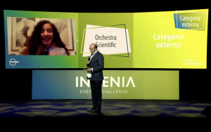 Cristina Saénz de Pipaón, Orchestra Scientific’s CEO, during the virtual awards ceremony.